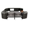 Spa Surround Spa Frame Quadrilateral Outdoor Rattan Sectional Sofa Set With Mini Sofa, Wooden Seats And Storage Spaces - Gray - Image 10