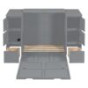 Twin Size Murphy Bed With Drawers, Cabinets, USB Ports Material - Gray - Image 6