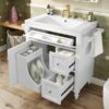 Bathroom Vanity With Top Sink, Modern Bathroom Storage Cabinet & 2 Drawers And A Tip-Out Drawer, Single Sink Bathroom Vanity - White - Image 23