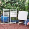 3 Piece Patio Bistro Set Of Foldable Square Table And Chairs - White - Image 6