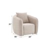 Keith - Chenille 3 Piece Living Room Set (Comes With Matching Color Toss Pillows) - Beige - Image 12