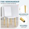 (Set of 4) Backrest Chairs With Gold Metal Legs A Perfect Match, Suitable For Minimalist And Contemporary Home Decor Styles - White / Gold - Image 8
