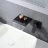 Modern Wall Mount Bathtub Faucet With Waterfall Tub Spout And Single Handle Stainless Steel - Matte Black - Image 3