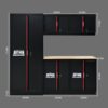 Steel Filing Cabinet With Compartments For Office Use, Storage, File Storage, Archives, And High And Low Cabinets - Black / Red - Image 3