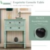 Narrow Console Table, Slim Sofa Table With Three Storage Drawers And Bottom Shelf For Living Room, Easy Assembly - Retro Blue - Image 5