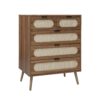 Modern 5 Drawer Accent Storage Cabinet For Living Room, Bedroom, Dining Room, Or Study - Walnut - Image 7