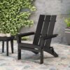 Aurascape - Outdoor Acacia Wood Foldable Adirondack Chair - Black - Image 4