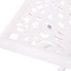Celestine - Outdoor Cast Aluminum Dining Table With Floral Lattice Design And Umbrella Holder - White - Image 8