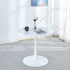 Tulip Table Mid-Century Dining Table For 2-4 People With Round MDF Table Top, Pedestal Dining Table, End Table Leisure Coffee Table - White - Image 4