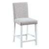 5 Piece Counter Height Table Set, Wooden Kitchen Table Set With Square Table And 4 Upholstered Chairs, Counter Height Dining Table With Crystal Decoration And Chair Set For Kitchen, Dining Room - White - Image 7