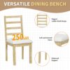 Topmax - 6 Piece Farmhouse Extendable Pedestal Dining Table Set With 18Inch Removable Leaf, Bench And 4 Ladder Back Dining Chairs - Natural - Image 4