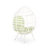 Cosmos - Round Hammered Iron Teardrop Chair - White / Green - Image 6