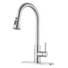 Classic High Arc Kitchen Faucet With Pull Down Sprayer, Stainless Steel - Brushed Nickel - Image 2