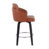 Dahlia - Contemporary Counter Stool With Round Footrest (Set of 2) - Black / Camel - Image 3