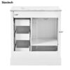 Bathroom Vanity Cabinet With Ceramic Basin, 3 Drawers And Adjustable Shelves - White - Image 8