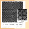 Plastic Interlocking Deck Tiles, (Set of 44), Patio Flooring Outdoor Waterproof All Weather Use For Garden Poolside Front / Back Yard - Light Gray - Image 8