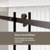Frameless Shower Door Single Sliding, Clear Tempered Glass Shower Door With Zinc Roller Rail System, Stainless Steel Handle - Black - Image 6