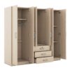 6 Doors Wardrobe Storage For Bedroom, With Big Drawers - Brown - Image 5