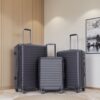 3 Piece Luggage Sets Lightweight Suitcase With Two Hooks, Spinner Wheels, Tsa Lock, (20/24/28) - Black - Image 2