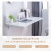 Laundry Room, Folding Table Wall Mounted Folding Table For Small Spaces, Fold Down Desk, Workbench, Addition To Garage & Shed - White - Image 8