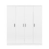 4 Door Wardrobe With 1 Drawer - White - Image 3