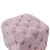 Modern Velvet Upholstered Ottoman, Exquisite Small End Table, Soft Foot Stool, Dressing Makeup Chair, Comfortable Seat For Living Room, Bedroom, Entrance - Pink - Image 8