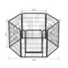 53.94" 6 Panels Heavy Duty Metal Playpen With Door, Dog Fence Pet Exercise Pen For Outdoor, Indoor - Black - Image 8