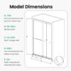 Semi-Frameless Double Sliding Shower Door, Bypass Shower Door, 1 / 4" (6Mm) Thick SGCC Tempered Glass Door - Black - Image 3