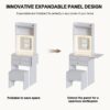 Contemporary Small Space Vanity Table Set With Adjustable Lighted Mirror And Storage Chair - White - Image 10