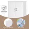Modern Bathroom Storage Cabinet With 2 Laundry Baskets, 1 Drawer, Adjustable Shelf - White - Image 12