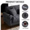 3 Seat L-Shaped Chenille Sofa With Removable And Storage Ottoman, Side Storage, And USB / C - Type Charging Ports Sofa For Living Room, Bedroom, Apartment - Antique Dark Gray - Image 7