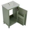 Modern Small Bathroom Vanity Cabinet With Ceramic Basin, Ample Storage, 1 Soft Close Door - Green - Image 12
