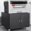 26" Office Furniture Copier Cabinet 2 Door Steel Copier Stand Mobile Pedestal File Printer Stand - Black - Image 18