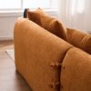 Compression Sofa: Combining Chaise Longue With 3 Seater, Wood Grain Chenille Fabric, Full Sponge Compression Sofa, Combined Sofa With 4 Pillows For Living / Home Furniture / Apartment - Orange - Image 7
