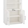 Full Size Murphy Bed With 1 Side Cabinet Storage Shelf, Cabinet Bed Folding Wall Bed With Desk Combo Perfect For Guest Room, Study, Office - White - Image 8