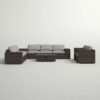 8 Person Outdoor Seating Group Elegant And Comfortable Conversation Set For Patios, Decks, Backyards - Espresso / Gray - Image 2