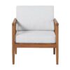 Contemporary Cushioned Eucalyptus Wood Patio Accent Chair - Brown - Image 2
