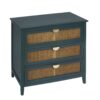 3 Drawer Cabinet - Natural Rattan, Suitable For Bedroom - Green - Image 10