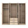 6 Doors Wardrobe Storage For Bedroom, With Big Drawers - Brown - Image 6
