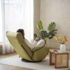 Adjustable Swivel Lounge Chair With 360 Degree Rotating Seat And Headrest Support Leisure Chair Deck Chair Game Chair For Living Room - Green - Image 4