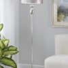 Ashland - Contemporary Floor Lamp Laser Cut - Polished Nickel / White - Image 5