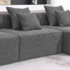 3 Piece Free Combination L Shaped Modular Sectional, Minimalist Floor Couch Set, Convertible Foam Filled Cloud Compressed Couch For Living Room - Gray - Image 14
