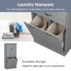 Stylish Bathroom Storage Cabinet With 2 Laundry Baskets - Gray - Image 9