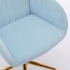 Adjustable Office Chair, Ergonomic Swivel Chair With Golden Base, Comfortable For Long Sitting - Baby Blue - Image 7