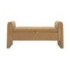Modern Teddy Bed End Bench With Arms And Storage, Upholstered Large Foot Rest Stool, Comfy Window Vanity Bench For Living Room, Dorm, Coffee Table, Teddy - Coffee - Image 4