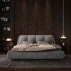 King Size Luxury Upholstered Platform Bed With Oversized Padded Backrest And Solid Wood Frame, Suitable For Multiple Heights Of Mattresses - Gray - Image 4