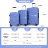 Hardshell Suitcase Double Spinner Wheels Pp Luggage Sets Lightweight Durable Suitcase With Tsa Lock, 3 Piece Set (20/24/28) - Purplish Blue - Image 3