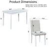 5 Piece Wooden Dining Table Set With Rectangular Table And 4 Upholstered Chairs Dining Room Set With Crystal Decoration For Kitchen Or Dining Room - Light Gray / White - Image 3