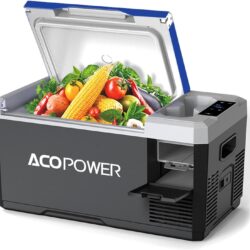 Portable Refrigerator, Car Freezer With App Control, 12V, 45W Low Noice Cooler For Rv, Boat - White