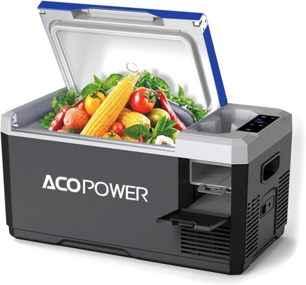 Portable Refrigerator, Car Freezer With App Control, 12V, 45W Low Noice Cooler For Rv, Boat - White